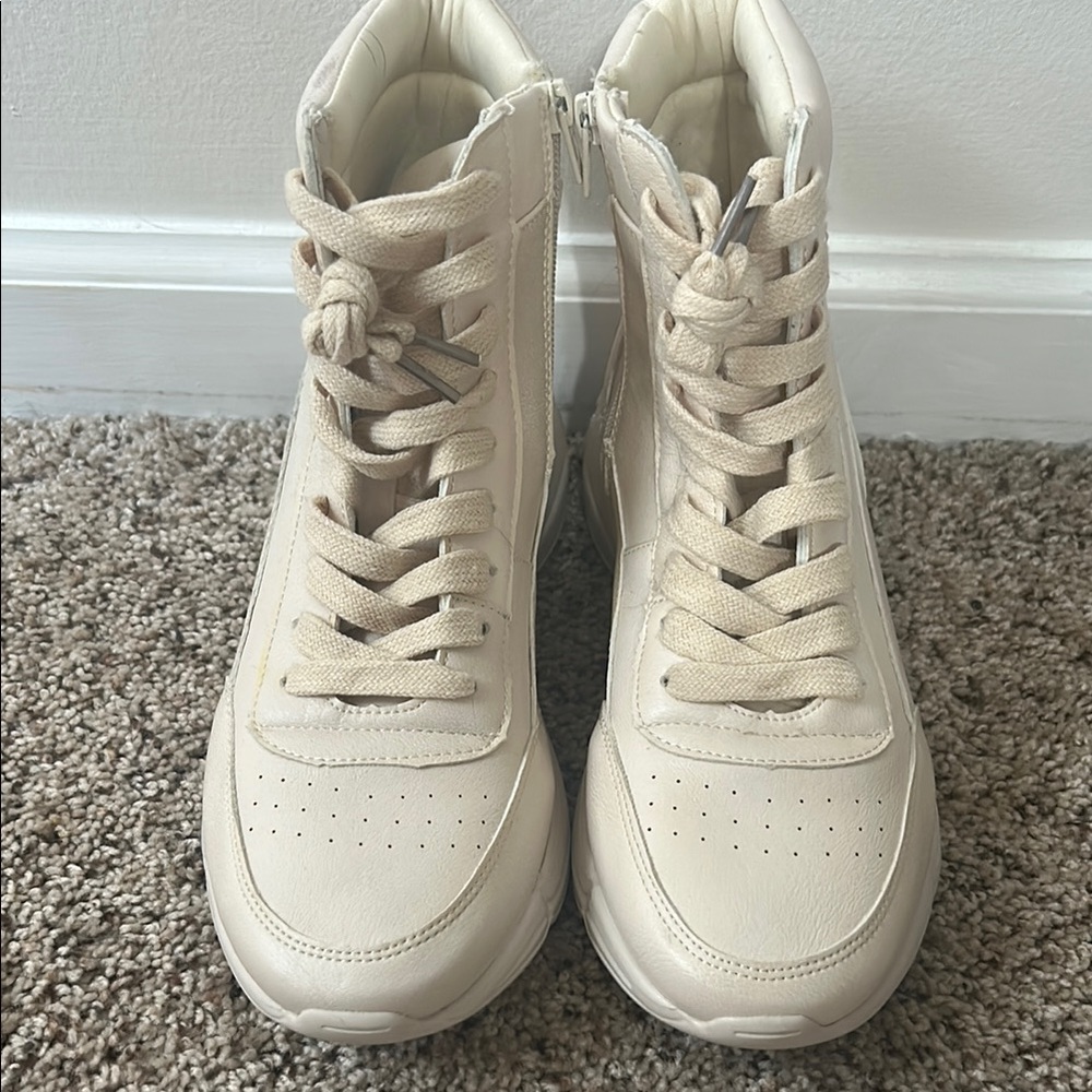 Women's Cream High-Top Sneakers